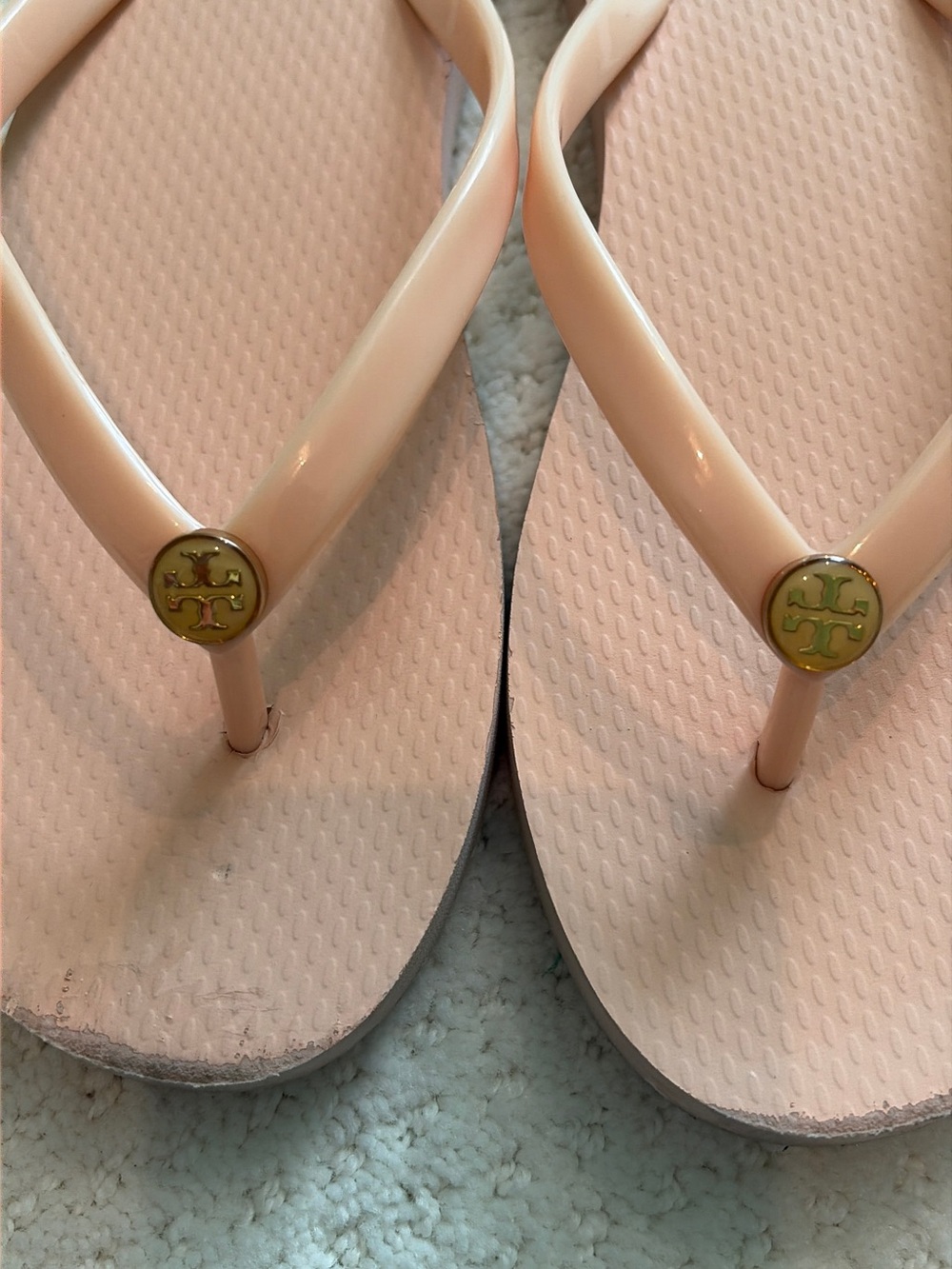 Tory Burch Women's Pale Pink Logo Flip Flop Sandals 8